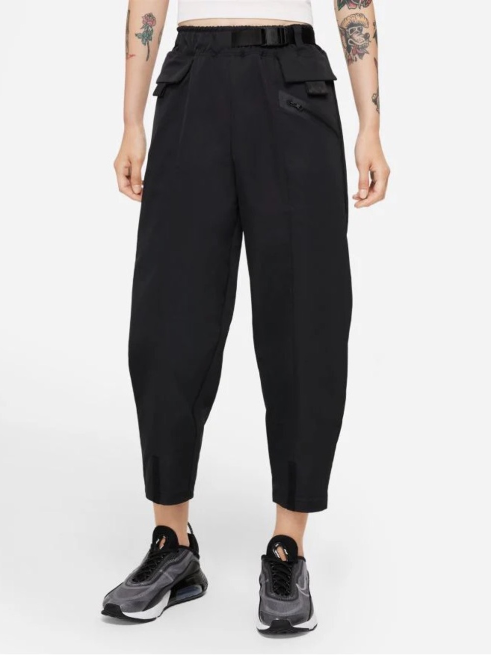Nike Techwear Utility Cropped Pants Adjustable Waist Black Size M/L